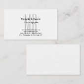 Carte De Visite Linge de qualité supérieure moderne gris monogramm (Devant / Derrière)