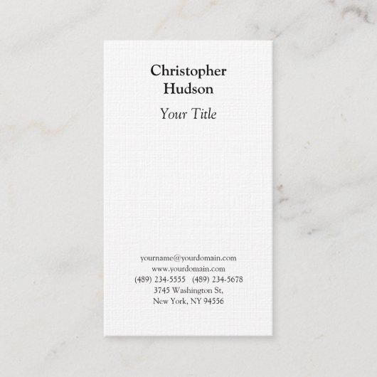 Carte De Visite Linge de qualité supérieure noir et blanc professi (Devant)