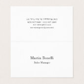 Carte De Visite Linge de qualité supérieure Unique Classique Simpl (Extérieur déplié)