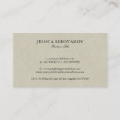 Carte De Visite Linge De Toilette Beige Avec Mandala Noir (Dos)