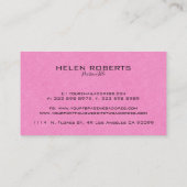 Carte De Visite Linge De Toilette Rose Clair Avec Mandala Noir (Dos)