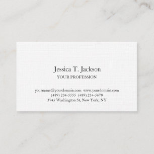 Carte De Visite Linge Élégant Plain Simple Professionnel