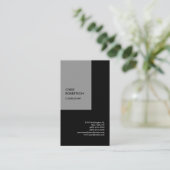 Carte De Visite Linge exclusif spécial gris noir moderne minimal (Debout devant)