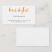 Carte De Visite Linge féminin Stylo cheveux professionnel (Devant / Derrière)