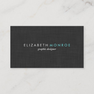 Carte De Visite Linge gris charbon Texture Sleek Simple