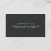 Carte De Visite Linge gris charbon Texture Sleek Simple (Dos)