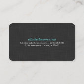 Carte De Visite Linge gris charbon Texture Sleek Simple (Dos)