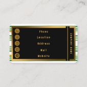 Carte De Visite Linge Luxe Populaire Green Gold Texture Collection (Dos)