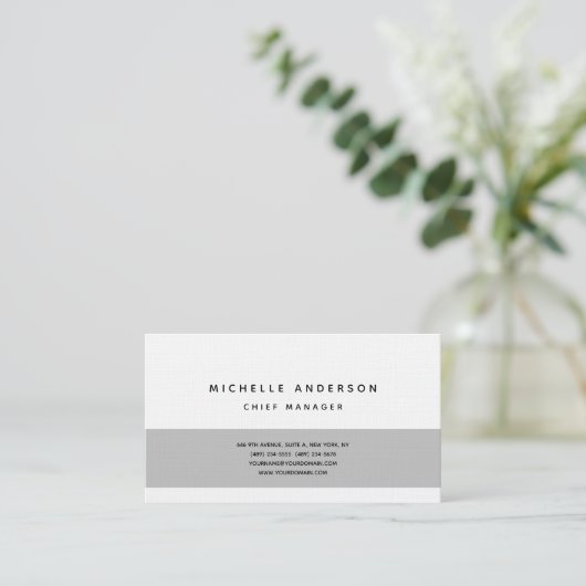 Carte De Visite Linge Moderne Plain Simple Professionnel Minimalis (Debout devant)