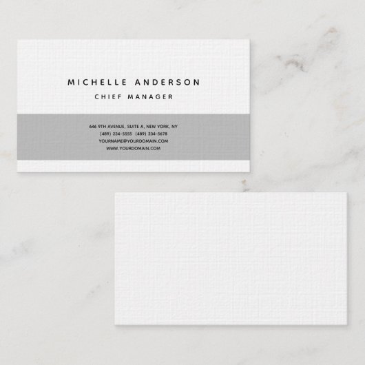 Carte De Visite Linge Moderne Plain Simple Professionnel Minimalis (Devant / Derrière)