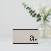 Carte De Visite Linge moderne professionnel look Monogramme initia (Debout devant)