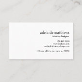 Carte De Visite Linge moderne professionnel look Monogramme initia (Dos)