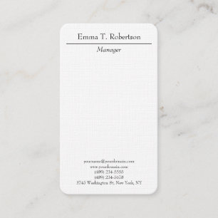Carte De Visite Linge moderne simple minimaliste noir blanc