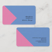 Carte De Visite Linge Plain minimaliste rose bleu (Devant / Derrière)