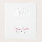 Carte De Visite Linge Plain Simple Noir Blanc Minimal manuscrit (Extérieur déplié)