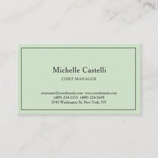 Carte De Visite Linge Premium Professionnel Unique Classique Paste (Devant)