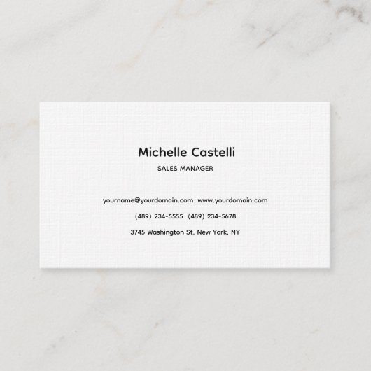 Carte De Visite Linge Premium Professionnel Unique Classique Simpl (Devant)