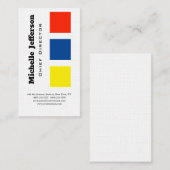 Carte De Visite Linge Professionnel Moderne Bleu Jaune Rouge Blanc (Devant / Derrière)