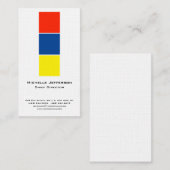 Carte De Visite Linge Professionnel Moderne Bleu Jaune Rouge Blanc (Devant / Derrière)