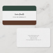 Carte De Visite Linge Professionnel Moderne Brown Gris Vert Blanc (Devant / Derrière)