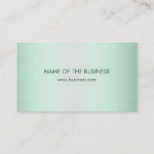 Carte De Visite Linge professionnel moderne Vert Élégant (Dos)