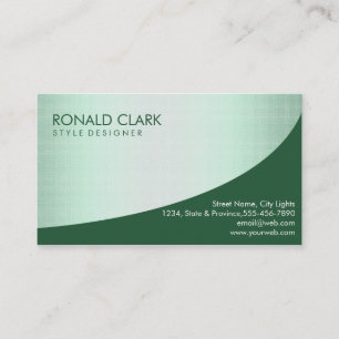 Carte De Visite Linge professionnel moderne Vert Élégant