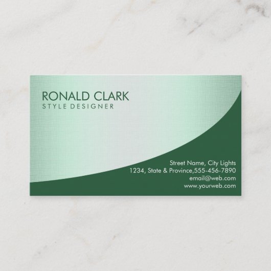 Carte De Visite Linge professionnel moderne Vert Élégant (Devant)