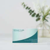 Carte De Visite Linge professionnel moderne Vert Élégant (Debout devant)