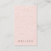Carte De Visite Linge rose pâle moderne imprimé vertical minimalis (Devant)