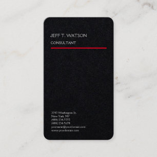 Carte De Visite Linge Simple Plaque Noir Rouge Moderne Minimaliste