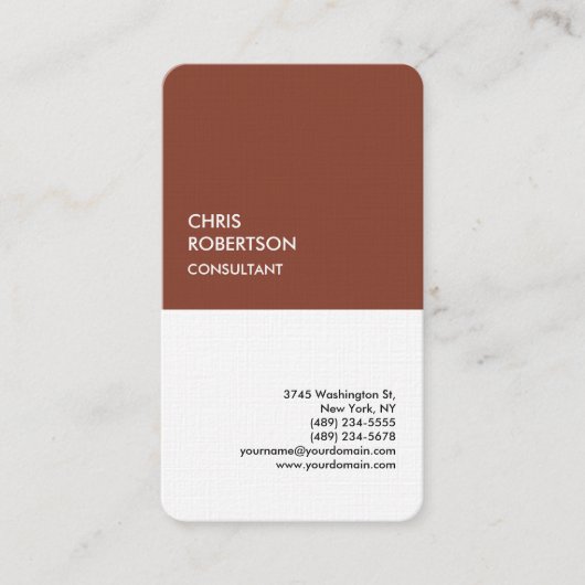 Carte De Visite Linge spécial Brown blanc moderne unique (Devant)