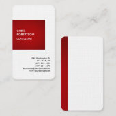 Carte De Visite Linge spécial rouge particulier personnel unique (Devant / Derrière)