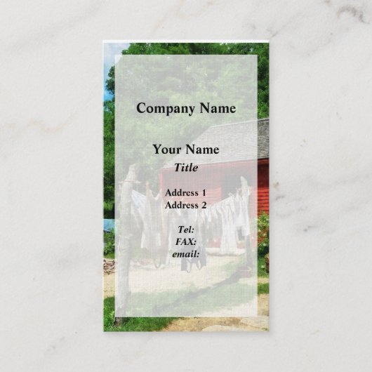 Carte De Visite Linge Suspendu à la Corde (Devant)