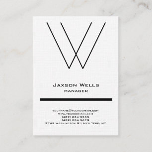 Carte De Visite Linge tendance moderne simple grand monogramme