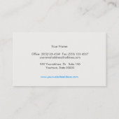 Carte De Visite Linge turquoise simple (Dos)