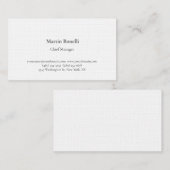 Carte De Visite Linge Unique Classique Simple Blanc (Devant / Derrière)