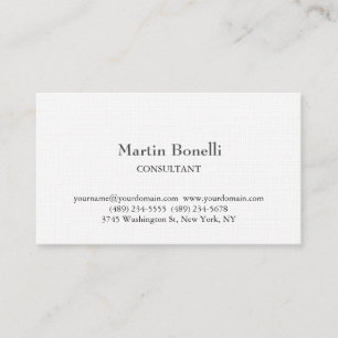 Carte De Visite Linge Unique Classique Simple Blanc