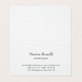 Carte De Visite Linge Unique Classique Simple Blanc (Extérieur déplié)
