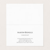 Carte De Visite Linge Unique Classique Simple Blanc (Extérieur déplié)