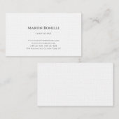 Carte De Visite Linge Unique Classique Simple Blanc (Devant / Derrière)