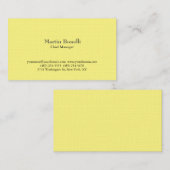 Carte De Visite Linge Unique Classique Simple Jaune Clair (Devant / Derrière)