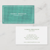 Carte De Visite Linge vert émeraude avec cadre blanc (Devant / Derrière)