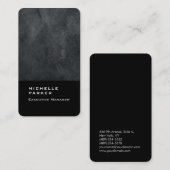 Carte De Visite Linge vertical élégant moderne gris clair noir (Devant / Derrière)