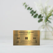 Carte De Visite L'ingénieur du son d'affichage audio Gold Texture (Debout devant)