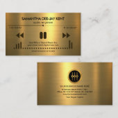 Carte De Visite L'ingénieur du son d'affichage audio Gold Texture (Devant / Derrière)