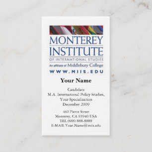 Carte De Visite L'institut de Monterey de l'International étudie