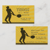Carte De Visite L'instructeur de joueur de tennis folâtre (Devant / Derrière)