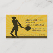 Carte De Visite L'instructeur de joueur de tennis folâtre (Dos)