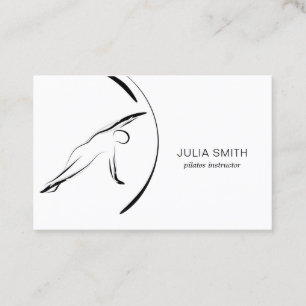 Carte De Visite L'instructeur Pilates de Pilates pose le noir
