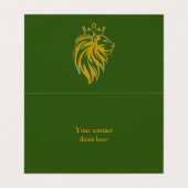 Carte De Visite Lion Avec Couronne - Style Or 2 (Intérieur déplié)